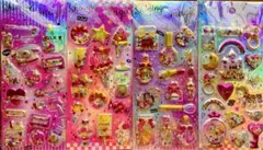 ぷっくりシャカシャカ3Dステッカー4枚セット