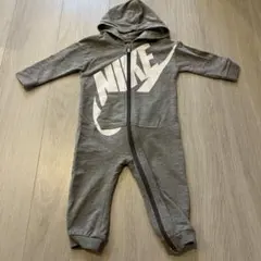 NIKE フルジップロンパース 12M グレー
