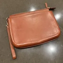 apc ブラウンレザー クラッチバッグ