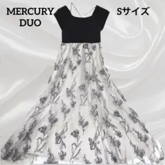 MERCURYDUO チュール刺繍カシュクールニットドッキングワンピース