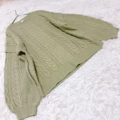 GLACIER グラシア （L） ニット セーター ケーブル編み オフショルダー