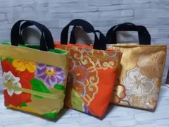 ハンドメイド帯リメイクバックトートバッグ3点No.141