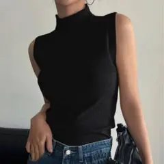 SEEIN ブラック ノースリーブ ニット Mサイズ