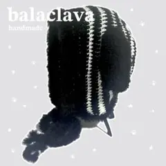 ハンドメイド 犬耳ニット帽 バラクラバ ボンネット Y2K サブカル 原宿系