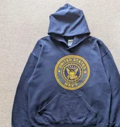 80-90s USA製 U.S.NAVY フーディ NEX官給品 L相当 古着のサムネイル