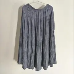 ユニクロ イネス ツイストプリーツロングスカート ネイビー M 匿名配送