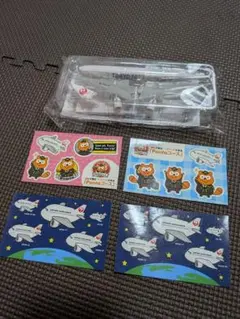 新品 非売品 JAL JA773J 空港 Ponta ステッカー4枚セットのサムネイル