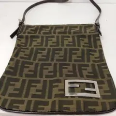 Fendi FFロゴ ショルダーバッグ オリーブグリーン