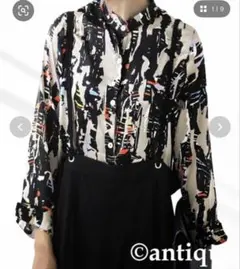 長袖シャツ 多色 抽象パターン