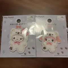サンリオ パイルワッペン ふわふわスノー ハローキティ マイメロディ