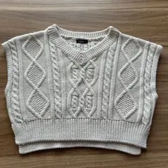 Aosta s ケーブル編み ベビーベスト ベージュ80