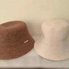 早い者勝ち　最終価格　ブラウン ホワイト バケットハット 2点セット