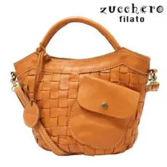 【未使用】ズッケロフィラート 牛革 メッシュ 2way ハンドバッグ ショルダー