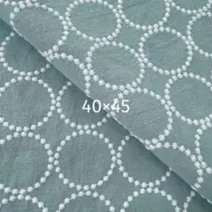 s23-m▼40×45cm▼コットンリネン刺しゅう生地▼タンバリン柄　水色