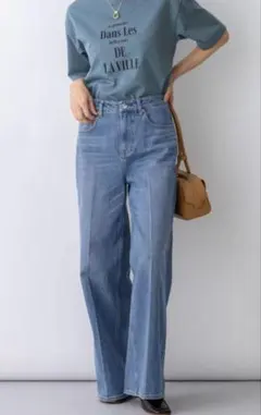 RED CARD TOKYO×23区　センタープレス デニム ワイド パンツ美品