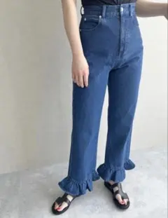 LOWRYS FARM ローリーズファーム ブルー 裾フリル フリルパンツ