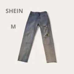 SHEIN ライトブルーダメージスキニーデニム Mサイズ