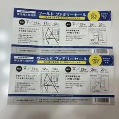 ワールドファミリーセール　ご招待券2枚　東京　神戸　招待状のサムネイル