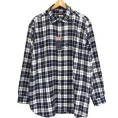 ✈紺 タグ付き　KANGOL　長袖 シャツ　ネルシャツ 　チェック　メンズ 3L