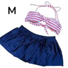 赤×白 ボーダー柄 セパレート水着 Mサイズ ビキニ