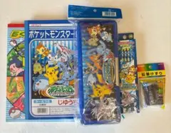 【ポケモン 両面開き筆箱 文房具まとめ売り】自由帳 2B鉛筆 新品未使用