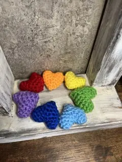 あみぐるみ ハート レインボー ドール小物