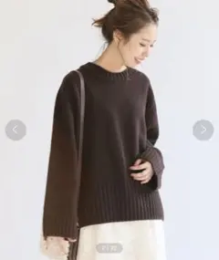 【スピック＆スパン】カシミヤウール 5G クルーネック