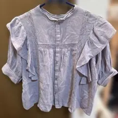 cepo（セポ）紫 パープル トップス フリル レース ブラウス