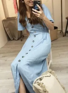 ZARA ワンピ　デニム　ザラ 春 夏