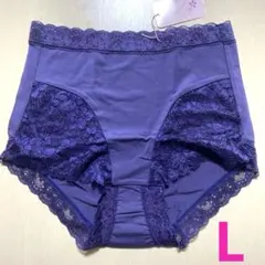 綺麗なパープル Lサイズ、レース付きコットンショーツ❗️送料無料