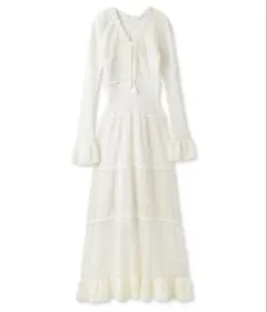 スナイデル　クロシェ風ワンピース　ホワイト