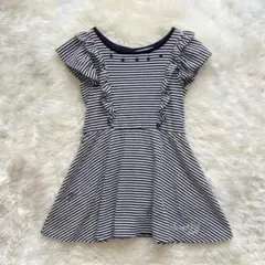 メゾピアノ　ワンピース　160　ボーダー　レース　リボン　ネイビー　子供服のサムネイル