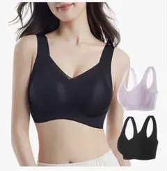 シームレスブラ 2枚セット L ナイトブラ ノンワイヤー 冷感 育乳 補正