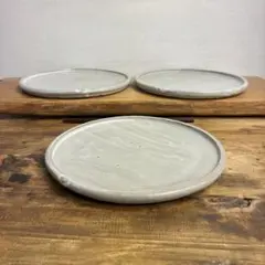 新品　陶器　陶芸作家　プレート皿3枚　308