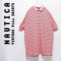 NAUTICA ポロシャツ ボーダー ピンク 刺繍のサムネイル