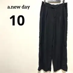 a.new day ワイドパンツ ブラック 10