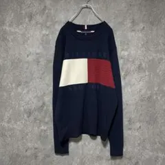 新品タグ付】トミーヒルフィガー フラッグ ロゴ刺繍 クルーネック 