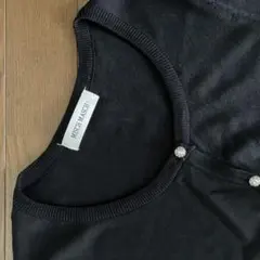 【美品】MISCH MASCH 半袖カーディガン　ブラック色のサムネイル
