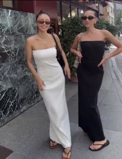 alexia stamリブベアワンピース黒