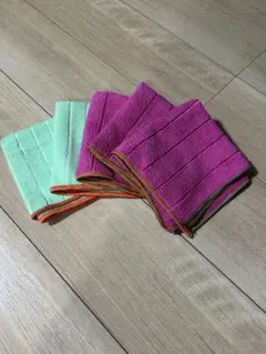 5枚セット マイクロファイバータオル ピンク グリーン