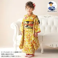 女児着物 七五三 枝梅柄 抹茶色 アンティーク着物 A-1052