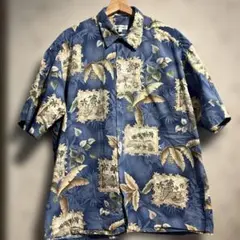 PIERRE CADIN 総柄半袖シャツ　アロハシャツ