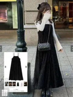 GRL ラメシャギーフレアキャミワンピース［ask04］