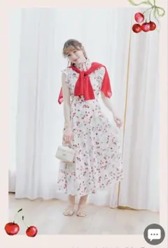 【極美品】LILLIAN CARAT チェリーワンピース S さくらんぼ