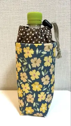 ハンドメイド　ペットボトルカバー　花柄　保冷