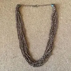 木製ビーズ 多重ネックレス ブラウン系　アジア　エスニック　民族系