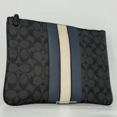 ✨極美品✨コーチ　F26071 ストライプデザイン クラッチバッグ シグネチャー