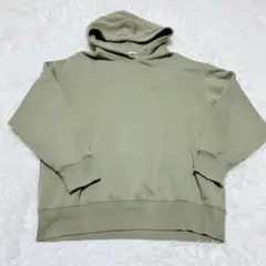 GU パーカー 裏起毛 プルオーバー グリーン系 Sサイズ トップス