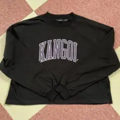 KANGOL カレッジロゴ 長袖Tシャツ ブラック L
