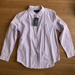 Ralph Lauren パープルチェック ボタンダウンシャツ Lサイズ
